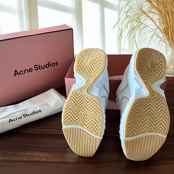 Women’s White Acne Studios Manhattan Sneakers New with Box EU 40 / US 10 - Picture 7 of 12